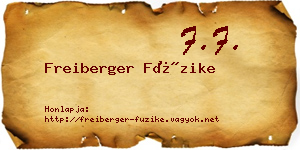Freiberger Füzike névjegykártya